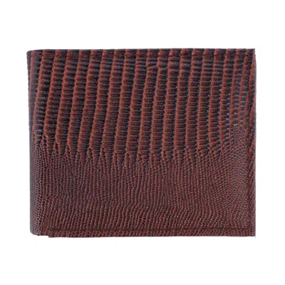 Ctm Men's Lizard Print Bifold Wallet In Brown