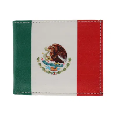 Ctm Men's Mexican Flag Bifold Wallet In Multi