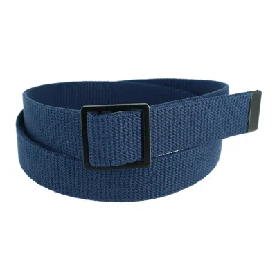 Ctm Men's Military Grade Belt With Open Face Buckle In Blue