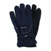 Ctm Men's One Size Microfiber Winter Ski Gloves With Wrist Strap In Blue