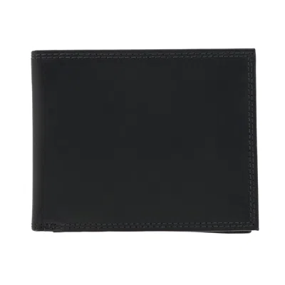 Ctm Men's Pull Up Leather Bifold Wallet With Coin Pocket In Black