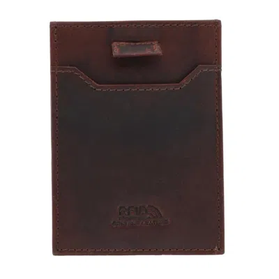Ctm Men's Rfid Leather Front Pocket Card Sleeve Wallet In Brown