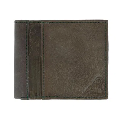 Ctm Men's Rfid Usa Embossed Leather Bifold Wallet In Green