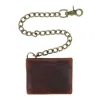 Ctm Men's Rfid Vintage Leather Bifold Chain Wallet In Multi