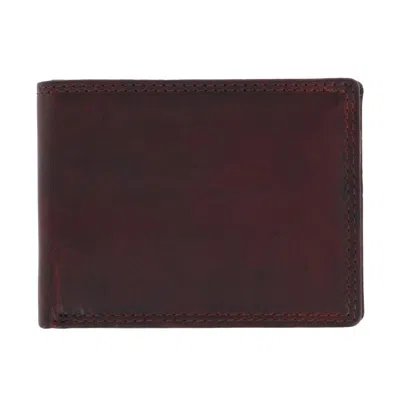 Ctm Men's Rfid Vintage Leather Bifold Wallet With Id Flap In Brown