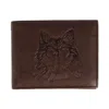 Ctm Men's Rfid Wolf Embossed Bifold Wallet In Brown