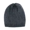 Ctm Men's Ribbed Knit Mixed Wool Beanie In Grey