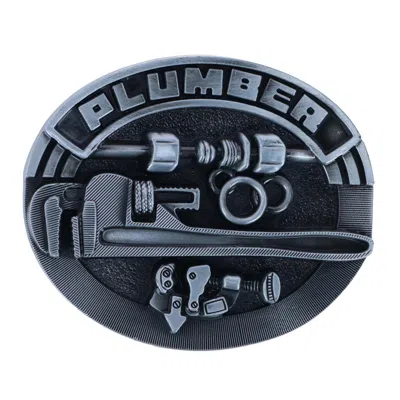 Ctm Men's Silver Trade Plumber Belt Buckle
