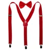 Ctm Men's Solid Bow Tie With Suspender Set In Multi