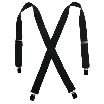 Ctm Men's Terry Casual Elastic Clip-end 1 1/2 Inch Suspenders In Black