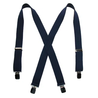 Ctm Men's Terry Casual Elastic Clip-end 1 1/2 Inch Suspenders In Blue