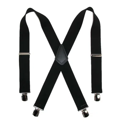 Ctm Men's Terry Casual Elastic With Anti Slip Pin Clip 2 Inch Suspenders In Black