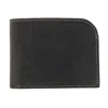 Ctm Men's Vintage Hunter Leather Curved Front Pocket Wallet In Black
