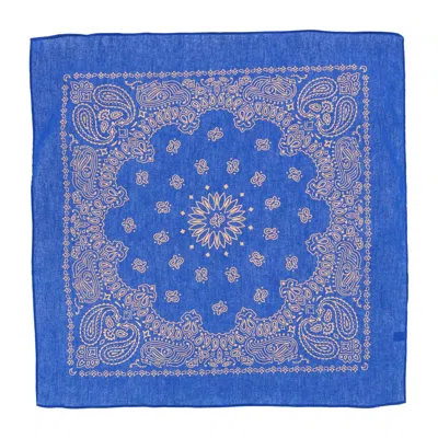 Ctm Metallic Gold Paisley Print Bandana In Blue