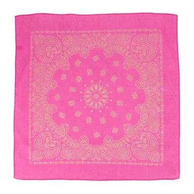 Ctm Metallic Gold Paisley Print Bandana In Pink