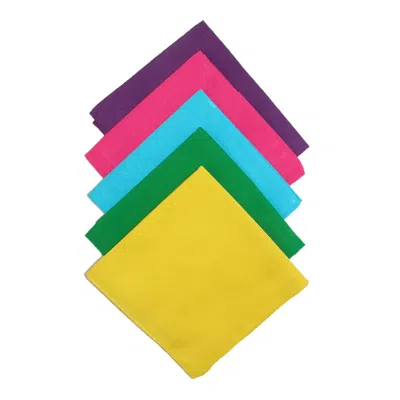 Ctm Multi Color Solid Bandanas (pack Of 5)