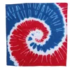 Ctm Patriotic Swirl Tie-dye Bandana In Red
