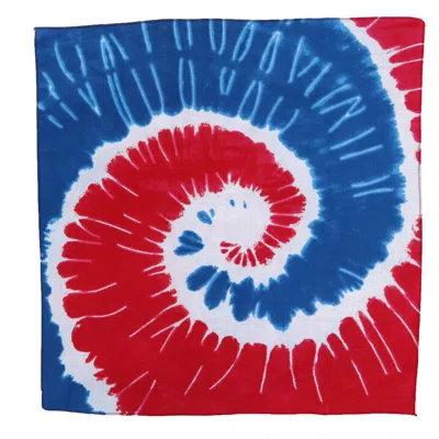 Ctm Patriotic Swirl Tie-dye Bandana In Red