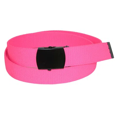 Ctm Plus Size Adjustable Neon Fabric Web Belt In Pink