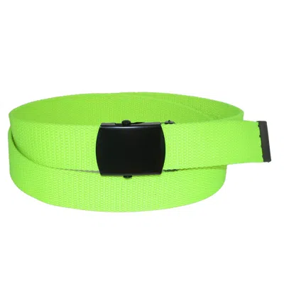 Ctm Plus Size Adjustable Neon Fabric Web Belt In Yellow