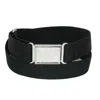 Ctm Plus Size Elastic Belt With Magnetic No Show Flat Buckle In Black