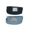 Ctm Plus Size Elastic Belt With Magnetic No Show Flat Buckle (pack Of 2 Colors) In Multi