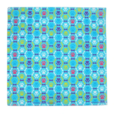 Ctm Puppy Paws Print Bandana In Blue