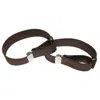 Ctm Satin Elastic Solid Color Adjustable Armband Sleeve Garter In Brown