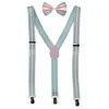Ctm Striped Trans Pride Bow Tie And Suspender Set In Blue