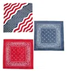 Ctm Wavy American Flag And Paisley Bandana Kit (pack Of 3) In Multi