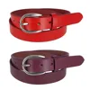 Ctm Women's Adjustable Smooth Leather Dress Belt Set
