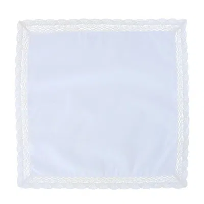 Ctm Women's Audrey Grace Fan Lace Handkerchief In White