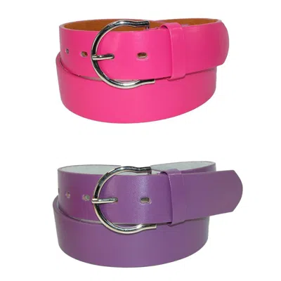 Ctm Women's Basic Bridle Belt (pack Of 2) In Multi