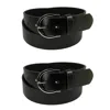Ctm Women's Basic Bridle Belt Twin Pack In Black