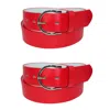 Ctm Women's Basic Bridle Belt Twin Pack In Red