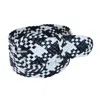 Ctm Women's Braided Plaid Wide Belt With Matching Buckle In Black