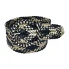 Ctm Women's Braided Plaid Wide Belt With Matching Buckle In Multi