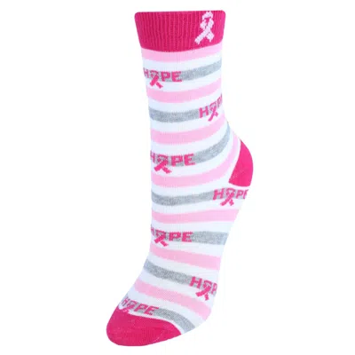 Ctm Women's Breast Cancer Awareness Hope Novelty Socks In Multi