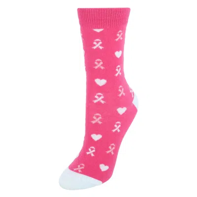 Ctm Women's Breast Cancer Awareness Novelty Socks In Pink