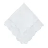 Ctm Women's Bridal Dress Lace And Linen Handkerchief In White