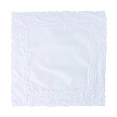 Ctm Women's Butterfly And Heart Embroidered Keepsake Handkerchief In White