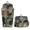 Ctm Women's Cat Print Tapestry Glasses Case And Coin Purse Set In Multi