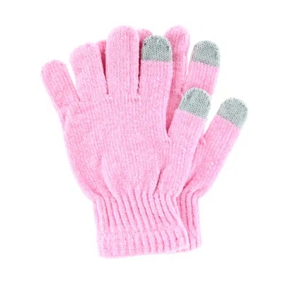 Ctm Women's Chenille Winter Gloves In Pink