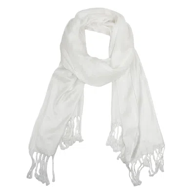 Ctm Women's Classic Pashmina Shawl Wraps In White