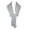 Ctm Women's Classic Pashmina Wrap Scarf Shawl (pack Of 2) In Silver