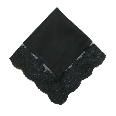 Ctm Women's Cotton Black Fairy Lace Handkerchief
