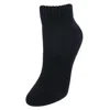 Ctm Women's Cotton Blend Arch Support Ankle Sock (pack Of 3) In Black