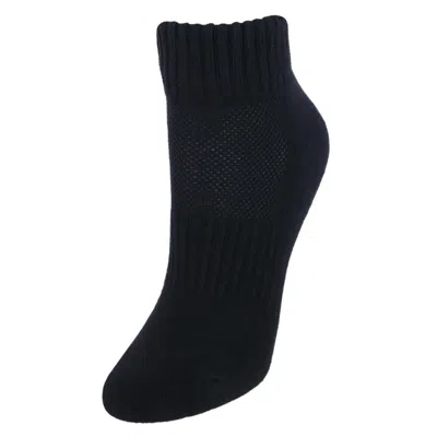 Ctm Women's Cotton Blend Arch Support Ankle Sock (pack Of 3) In Black