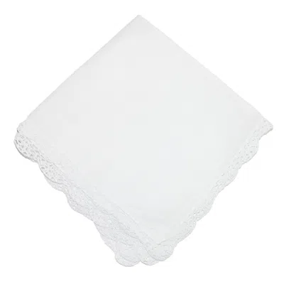 Ctm Women's Cotton Bonnie Lace Handkerchief In White