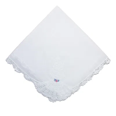 Ctm Women's Cotton Crinoline Lady Lace Handkerchief In White